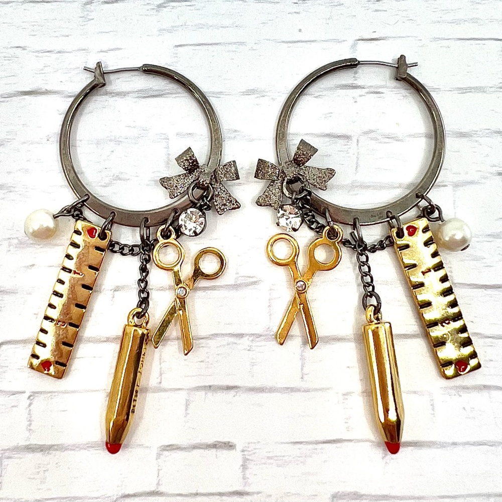 Betsey Johnson ‘School Girl’ Earrings RARE/HTF
